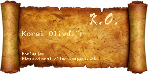 Korai Olivér névjegykártya